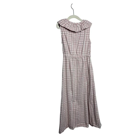 The Sunday Collective Windowpane Ruffle Wrap Dress Girls 10Y - Picture 4 of 8